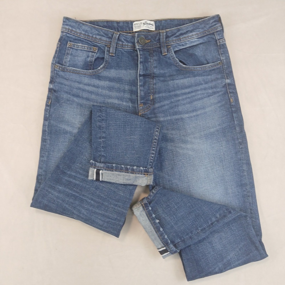The Stronghold 32x32 (Actual 32x30) Mens Jeans Selvedge Button Fly Relaxed Taper